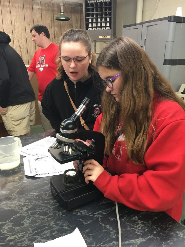 Students at Microscope